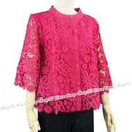 1PLEAT - เสื้อลูกไม้ OKI01 ยี่ห้อ In Ka Oil ลินินแท้ 100% ทรงเอ ไซด์ 38 40 42