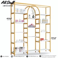 ชั้นวาง ตู้โชว์ผลิตภัณฑ์ ชั้นโชว์ ชั้นวางของ สำหรับร้านเสริมสวย ร้านเสริมสวย คาเฟ่ ตกแต่งบ้าน เพิ่มค