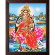 Goddess Lakshmi/Devi Laxmi Bhumi Mata with Owl Wall Painting, HD Printed Religious & Decor Picture w