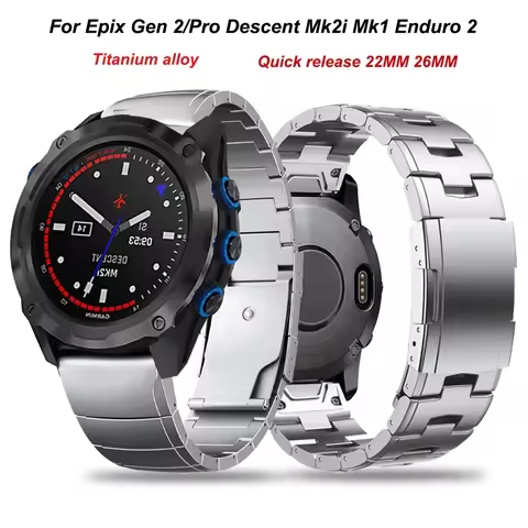 22 26mm Titanium alloy Quick Release Strap For Garmin Epix Gen 2 Pro Enduro 2 Descent Mk2i Mk1 G1 MA