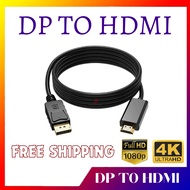 4K DP to HDMI Cable HDMI 2.0 Male to Male High Speed Cable 1.8M