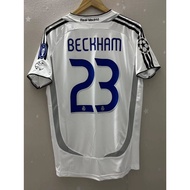 06-07 Real Madrid BECKHAM RONALDO SERGIO RAMOS Top Quality Home Retro Football Jersey custom T-shirt