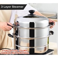 【hot sale】 Steamer 3-2 Layer Siomai Steamer Stainless Steel Cooking Pot Kitchenware