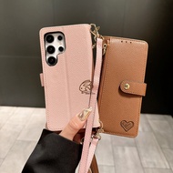 Genuine Leather Card Holder Crossbody Lanyard Suitable For Samsung S26 S25 S24 A55 A35 A25 A15 A54 A