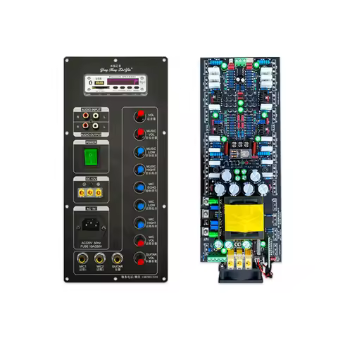 High Power 12V Amplifier Outdoor Trolley Speaker Bluetooth Board Karaoke Singing Guitar Amplifier Ki