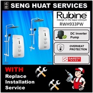 🛠️🛠️ FREE INSTALLATION 🛠️🛠️ Rubine RWH-933PW BOOSTER PUMP INSTANT WATER HEATER WITH CLASSICLA CHROME RAIN SHOWER SET