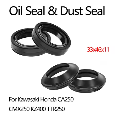33x46x11 33 46 11 Oil Seal & Dust Cover Front Fork For Kawasaki Honda CA250 CA 250 CMX250 CMX 250 KZ