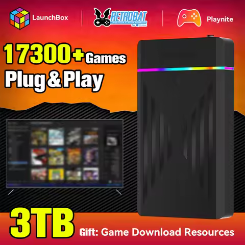 3TB Game Hard Drive Portable Gaming HDD with 17300+ 3D & PC & Retro Games for PS4/PS3/PS2/Switch/PS1