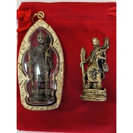 Phra Sivali Pendant Upakut Gold-Plated Frame Buddha Statue On The Table The