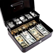 1pc Money Box With Lock, Cash Box, Cash Organizer, Money Box For Tray, Cash Box, Safe With Key Lock,