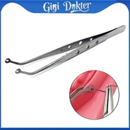 Dental Surgical Operation Stitching Tweezer College Tweezer Cotton Dressing Forceps Serrated Tip Sta
