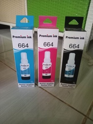 Tinta Printer Epson Premium Refill Ink 664 - Tinta Dye Epson L120 L210 L360 L565 L1300 L121  - Hitam - Yellow - Cyan - Magenta