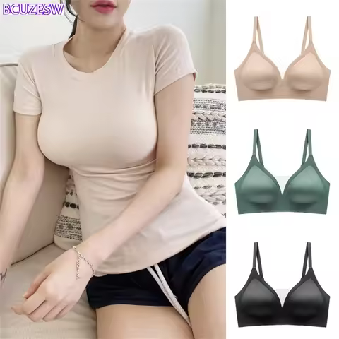 Back Soft Support Push-up Bra For Women, Seamless One-piece, Wire-free, Adjustable Sports Thin Bra 1