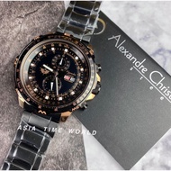Alexandre Christie | AC 6476MCBBRBA Chronograph Men's Watch Black Dial Black Stainless Steel