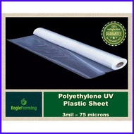 ∆ ❀ UV Plastic Sheet (3mil - 75Microns) 9ft x 5 Meter - Greenhouse Roofing, Hydroponics, Constructi