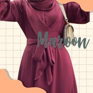 SATIN ALMA muslim korea silk premium / Gamis kondangan silk terbaru / Dress polos satin bridesmaid