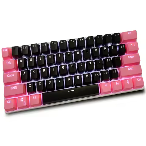 (Keycaps Only Sold)Pink Black RK 61/87/104 Keycaps PBT Material OEM Profile Backlit Two-Color Mechan