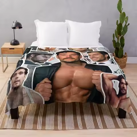 henry cavill photo collage Throw Blanket cosplay anime Soft For Decorative Sofa Custom Sofas Blanket