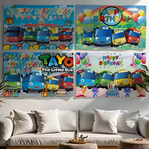 Tayo The L-little Bus Child flag Tapestries Outdoor Parties Bedrooms Living Rooms Dorm Rooms Wall De