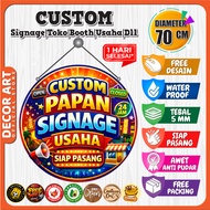 Custom 70 Cm - Ready-to-Install Business Store Live Signage Board Design Requestbebas (kd. BALL)