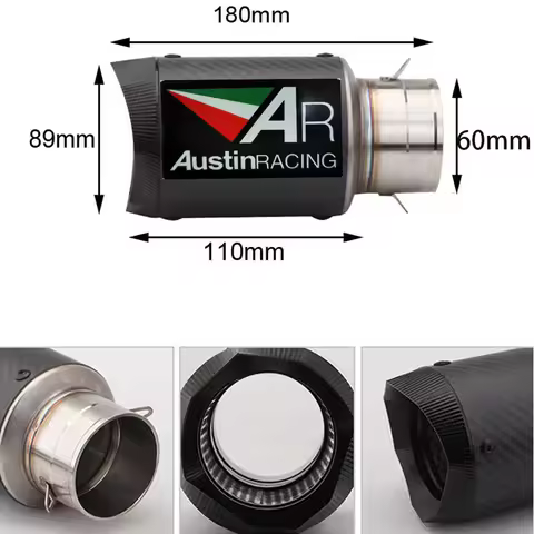 Rafesno 60mm AR motorcycle carbon brazed exhaust muffler with DB Killer fit motorcycle S1000RR R6 R1