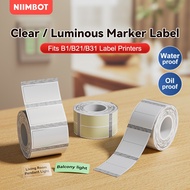NIIMBOT B1 B2 B21 B31 Printer Sticker Label Transparent Luminous Thermal Waterproof Party Tag