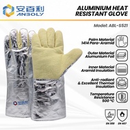 ANBOLY 500 C Heat Resistant Aluminum Gloves - Fireproof Aluminum Heat Gloves ABL-S52 CE EN407