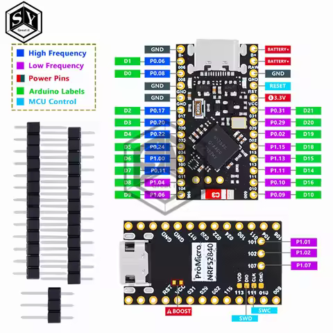 NRF52840 Development Board Compatible With Nice!Nano V2.0 Bluetooth Charging Management Pro Micro NR