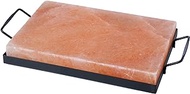 Focus Nutrition Pink Himalayan Salt Block Grilling Plate with Metal Grilling Tray for Cooking and Serving