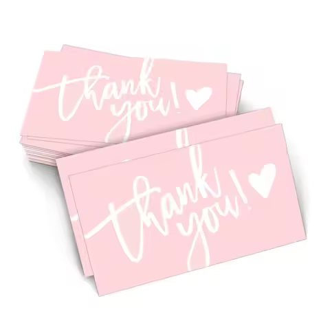 Runtow 50pcs Thank You Card Business Card ,Wedding Birthday Party Gift Box Thank You Label Card,Shop