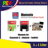 Nippon Paint Momento Set (Easy Wash 1L + Top Coat Enhancer Snow Frost 1L + Toolkit)