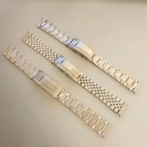 Watch Bands 19mm Oyster Style Bracelet Jubilee Strap Curved End For Seiko 5 Sxns80 Snxs79 Snxs79k Sn