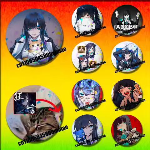 Singer Ado Ados Best Adobum Cat Round Pins Insignia Badge Cover For Ornament 75mm Cosplay Brooch But