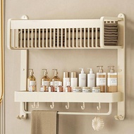 Cream air bathroom storage shelf Bathroom toilet toilet above the perforation-free wall hanging toil