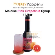 HAPPYPOPPER Maloise Pink Grapefruit Syrup 1 Liter Fruity Flavor Series Soda Drinks Non-Alcoholic Coc