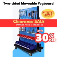 🔥 Final Clearance| Limited Stock | Pegboard Two Sided Portable Moveable Tools Rack Heavy Duty Mobile