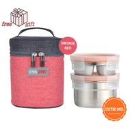 STENLOCK Korean POSCO Airtight Container Stainless Steel Lunch Box Pure 2 Layer Round Picnic Lunch Box