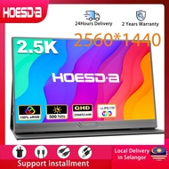 Hoesd.a 15.6inch 2.5K Portable Monitor 2560 x 1440 IPS 500Nits 8Bits Gaming Monitor Display for Lapt
