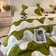 Nordic Simplicity Bedsheet Set Student Cadar Patchwork Quilt Cover Bedsheet Pillow Case Single Queen King