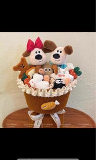 可愛 🐶 掌門狗花束新款 多款卡通花束 布丁狗花束、Melody花束、小新花束💐、肉桂狗花束、 Hello Kitty花束、星之卡比花束等#掌門狗   做生日禮物🎁祝賀禮物，驚喜十足🫶🏻