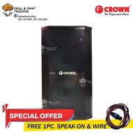 Crown BF-118 800W 3 Way Dual 10 Karaoke Baffle Speaker (1PC)