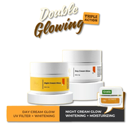 PAKET KRIM SIANG MALAM HN SKINCARE DAY CREAM GLOW NIGHT CREAM GLOW HN ECERAN GRATIS DAY CREAM ULTIMA