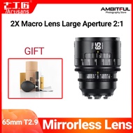7artisans 7 artisans 65mm T2.9 2X Macro Cine Lens Full Frame Manual Focus Camera Lens for Filmmaking