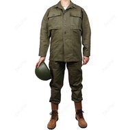 ZWJPW/American Retro ARMY HBT Suit Uniform Blood Battle Hacksaw Ridge Normandy Landing Replica Suit