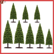 8Pcs Green Miniature Fake Trees Plastic Model Trees for Scenery Architecture and Decor shaoyip
