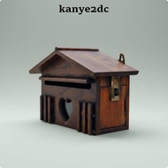 [kanye2dc] Rural Style Wooden Wall-mounted Mailbox Large Mail Parcel Box Outdoor Letter Organizer fo