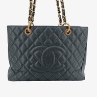 CHANEL Vintage Black Caviar Leather GST Tote Bag