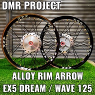 ALLOY RIM EX5 DREAM/W125 ARROW 1.40X17 (COMPLATE SET) BLACK/BLUE/PURPLE ARROW RIM ALLOY FALCON ARGON