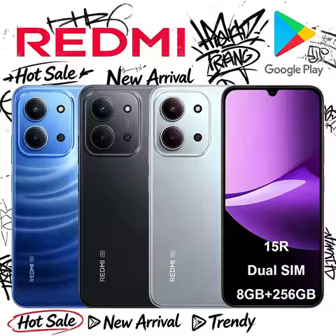 Unlocked REDMI 15R 5G Cell Phone 5000mAh Large Battery HD Display Dual SIM Global Original Android S