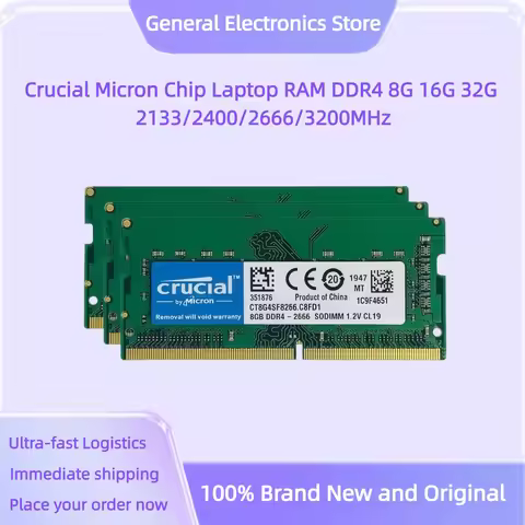 Crucial Micron Chip Laptop RAM DDR4 8G 16G 32G 2133/2400/2666/3200MHz